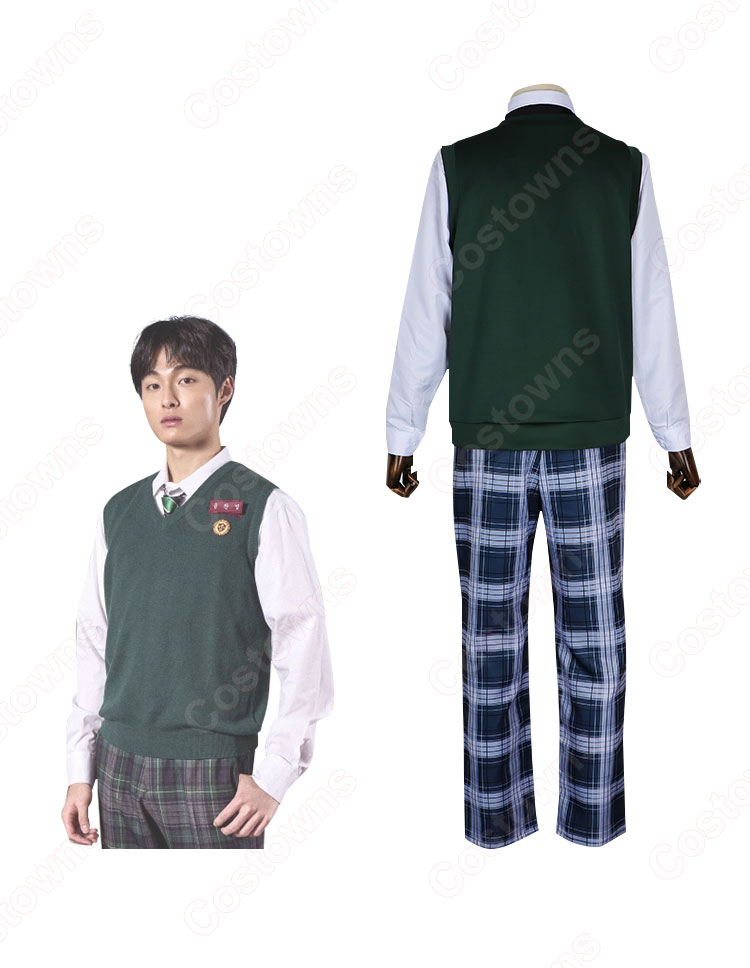 学園制服 コスプレ衣装 韓国ドラマ 『今、私たちの学校は…』(いま、わたしたちのがっこうは…) ヒョサン高校制服 ナム・オンジョ制服 イ・チョンサン制服 韓国風制服-10