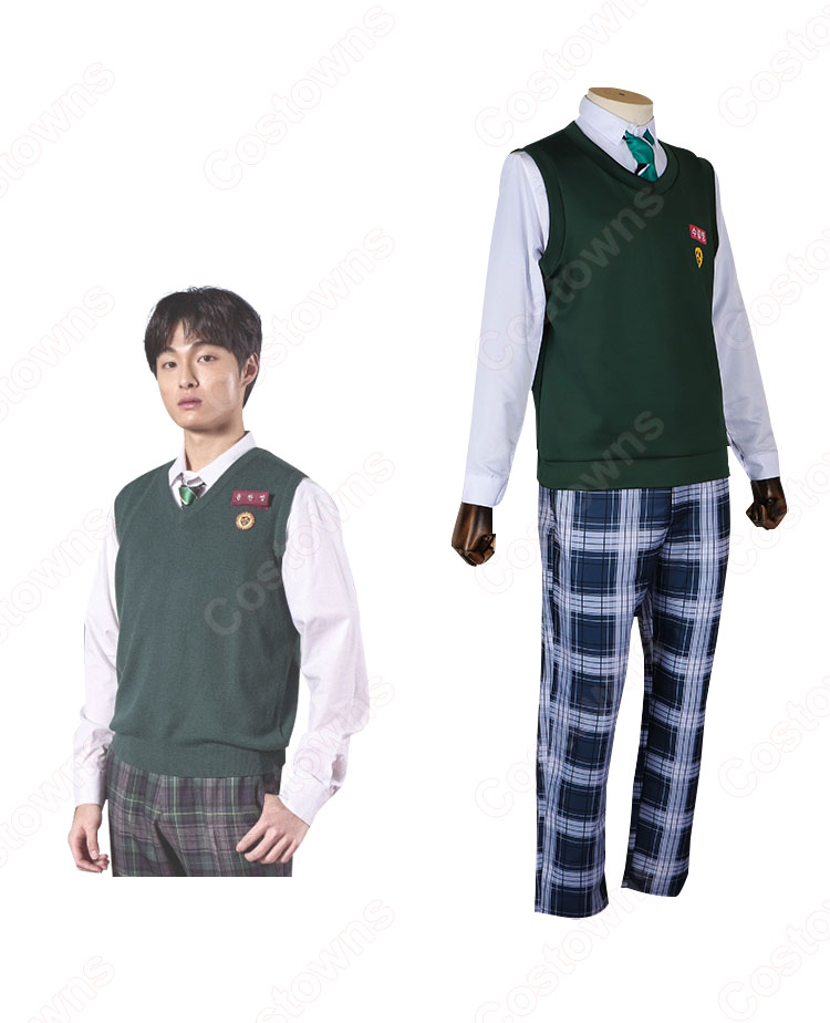 学園制服 コスプレ衣装 韓国ドラマ 『今、私たちの学校は…』(いま、わたしたちのがっこうは…) ヒョサン高校制服 ナム・オンジョ制服 イ・チョンサン制服 韓国風制服-8
