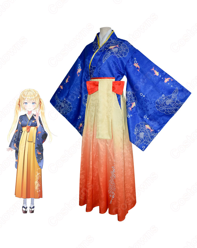 VTuber ワトソン・アメリア 2022正月衣装 コスプレ衣装 「hololive（ホロライブ）」 ホロライブEnglish 1期生 新衣装 cosplay 仮装 変装-2