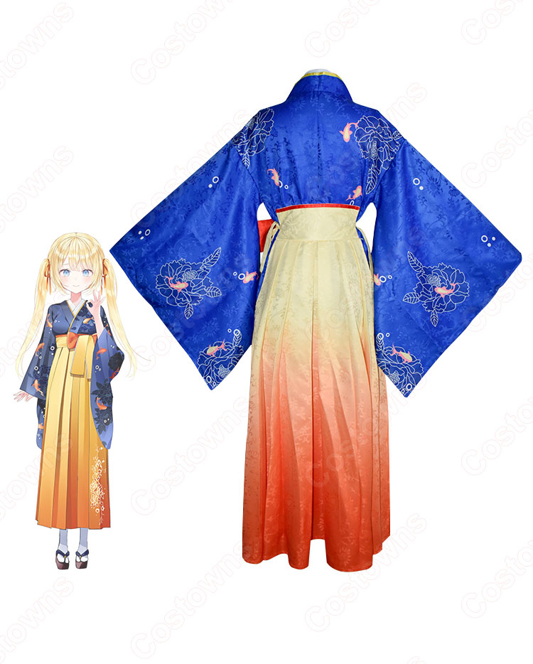 VTuber ワトソン・アメリア 2022正月衣装 コスプレ衣装 「hololive（ホロライブ）」 ホロライブEnglish 1期生 新衣装 cosplay 仮装 変装-3