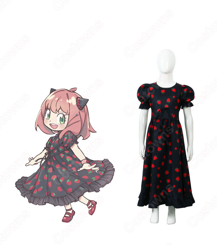 被検体007” アーニャ・フォージャー パフスリーブワンピース コスプレ衣装 『SPY×FAMILY』(スパイファミリー) 子供用 cosplay 仮装 変装-1