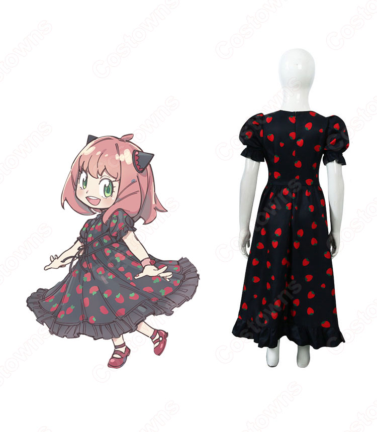 被検体007” アーニャ・フォージャー パフスリーブワンピース コスプレ衣装 『SPY×FAMILY』(スパイファミリー) 子供用 cosplay 仮装 変装-3