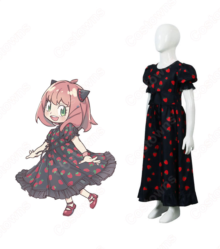 被検体007” アーニャ・フォージャー パフスリーブワンピース コスプレ衣装 『SPY×FAMILY』(スパイファミリー) 子供用 cosplay 仮装 変装-2