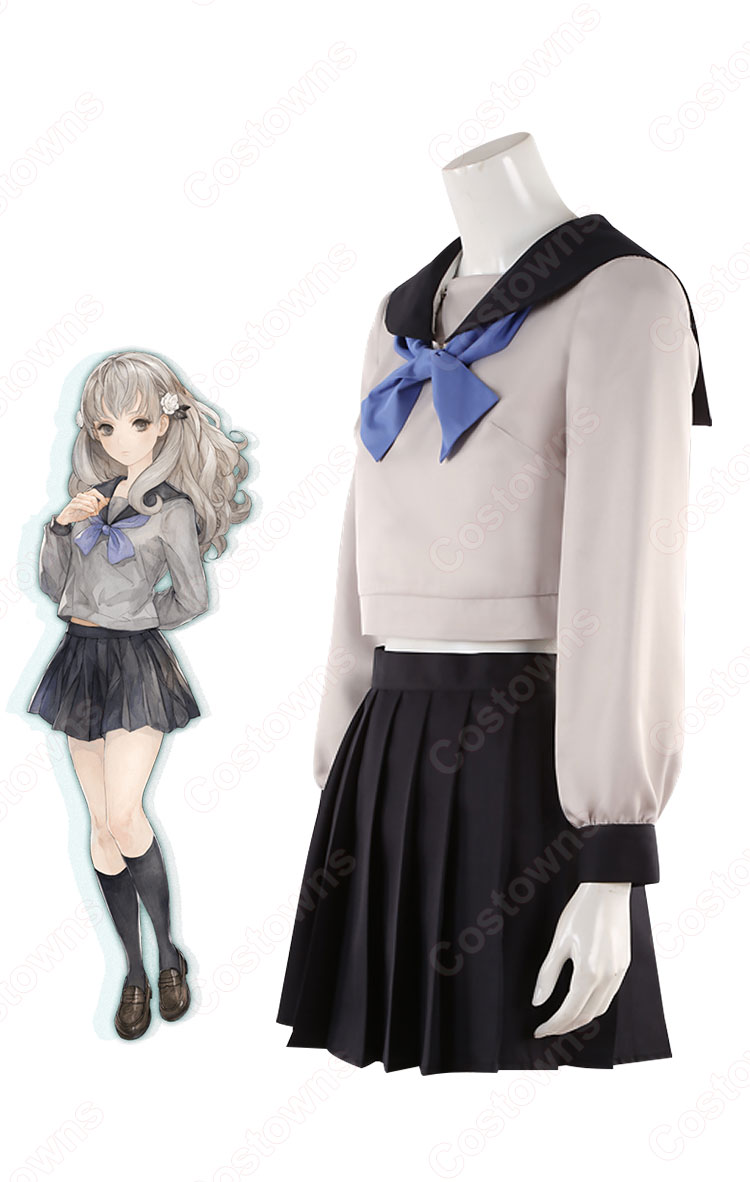 十三機兵 冬坂五百里(ふゆさかいおり) 制服 コスプレ衣装 『十三機兵防衛圏』(じゅうさんきへいぼうえいけん) 咲良高等学校女子制服 cosplay 仮装 変装-3