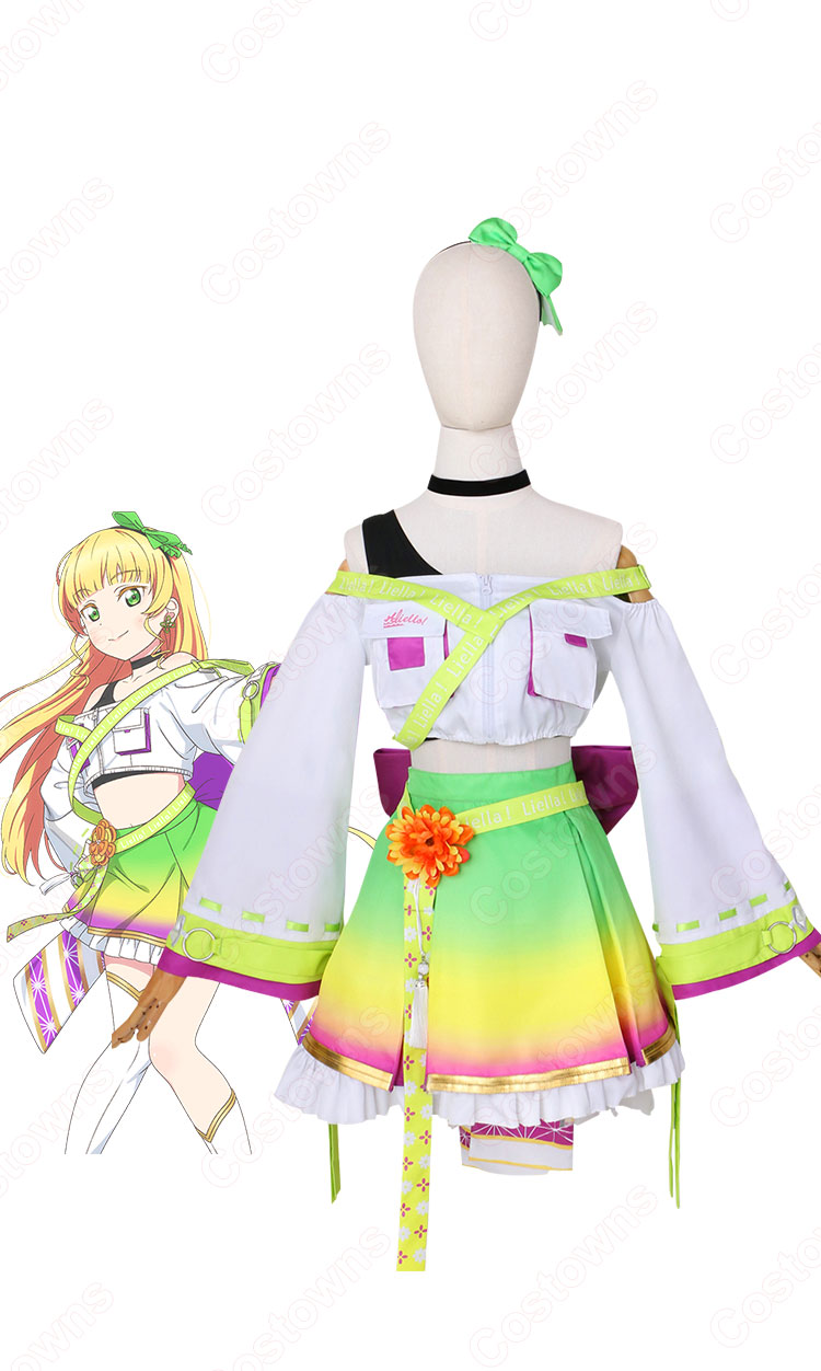 スクフェス 平安名すみれ(へあんなすみれ) コスプレ衣装 『ラブライブ! スクールアイドルフェスティバル』 Liella! <パワフルペイント編 ストリートショット> 覚醒後 cosplay 仮装 変装-1