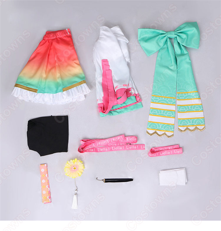 スクフェス 嵐千砂都（あらしちさと） コスプレ衣装 『ラブライブ！ スクールアイドルフェスティバル』 Liella! ＜パワフルペイント編 ステップストリート＞ 覚醒後 cosplay 仮装 変装-14