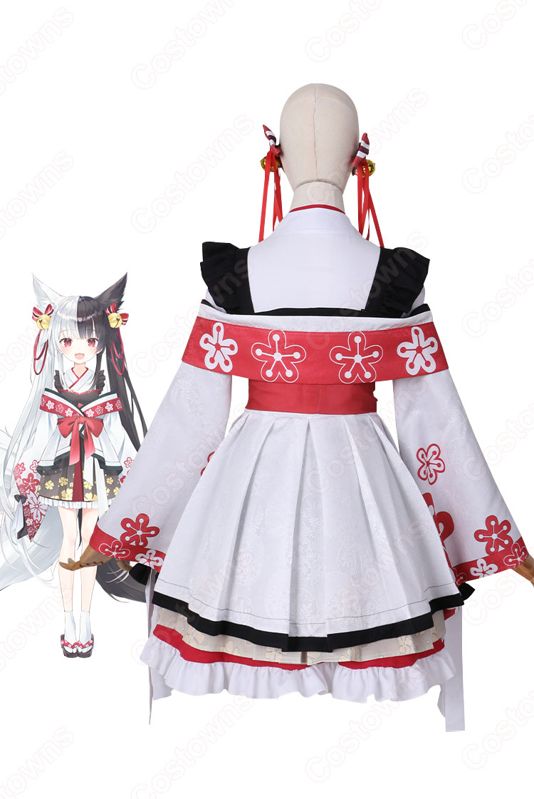 韓国の黒白狐 有栖マナ コスプレ衣装 VTuber 「ぱりぷろ」 cosplay 仮装 変装-4