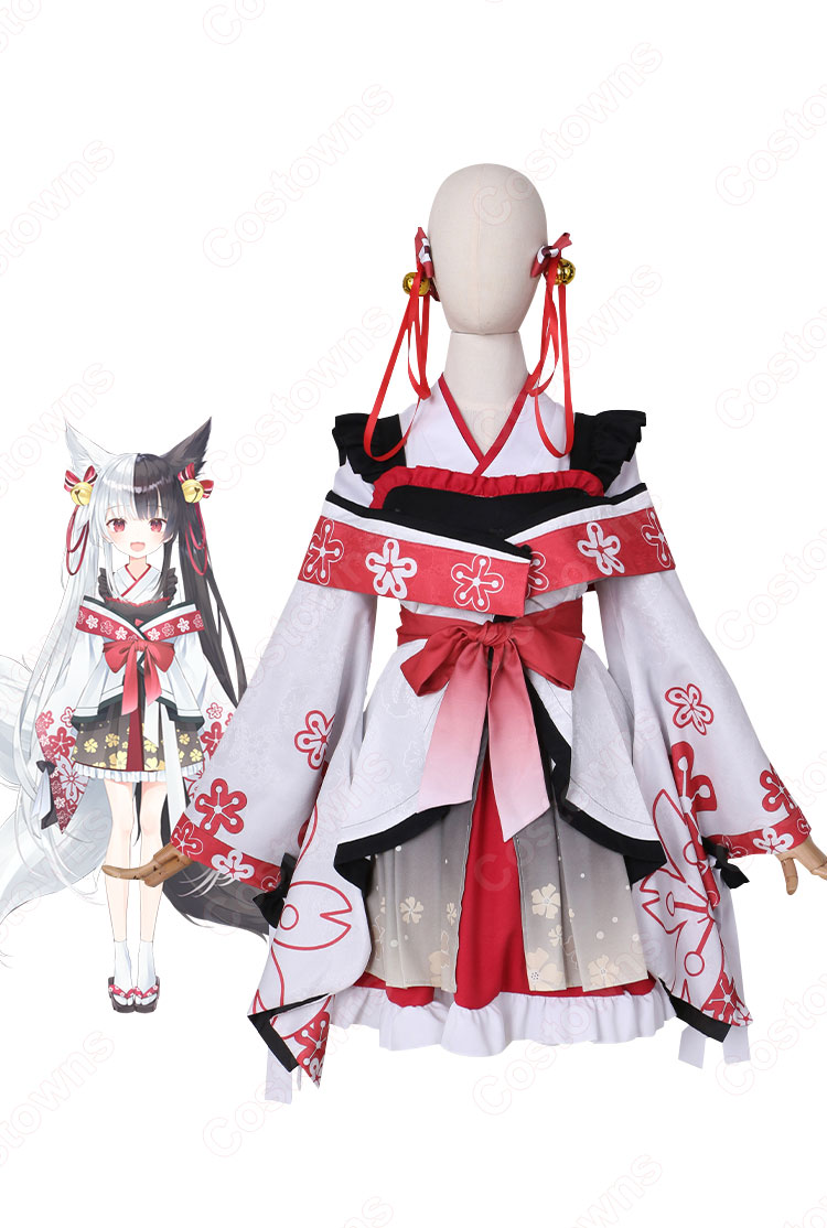 韓国の黒白狐 有栖マナ コスプレ衣装 VTuber 「ぱりぷろ」 cosplay 仮装 変装-1