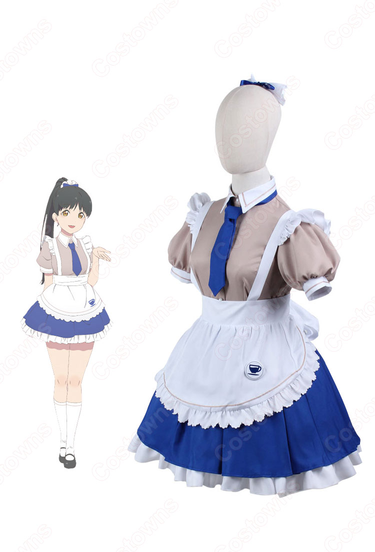 ラブライブカフェ Liella! 葉月恋（はづきれん） コスプレ衣装 『ラブライブ！スーパースター!!』× スイーツパラダイス コラボカフェ メイド服  cosplay 仮装 変装 - Costowns