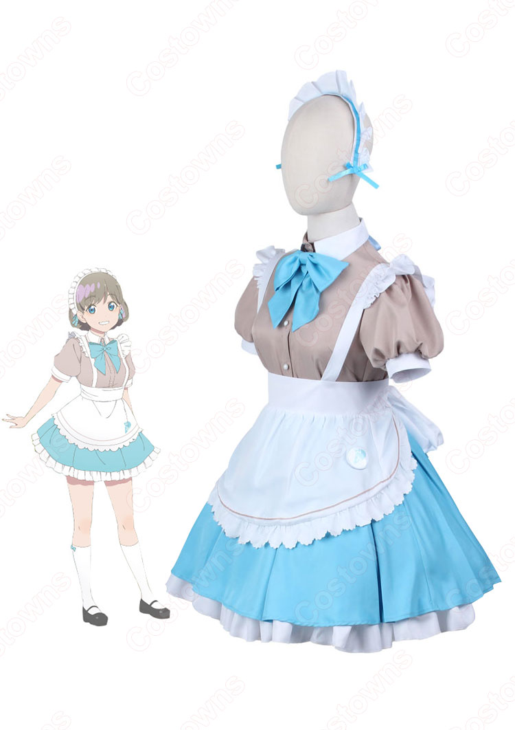 ラブライブカフェ Liella! 唐可可（タンクゥクゥ） コスプレ衣装 『ラブライブ！スーパースター!!』× スイーツパラダイス コラボカフェ メイド服 cosplay 仮装 変装-2