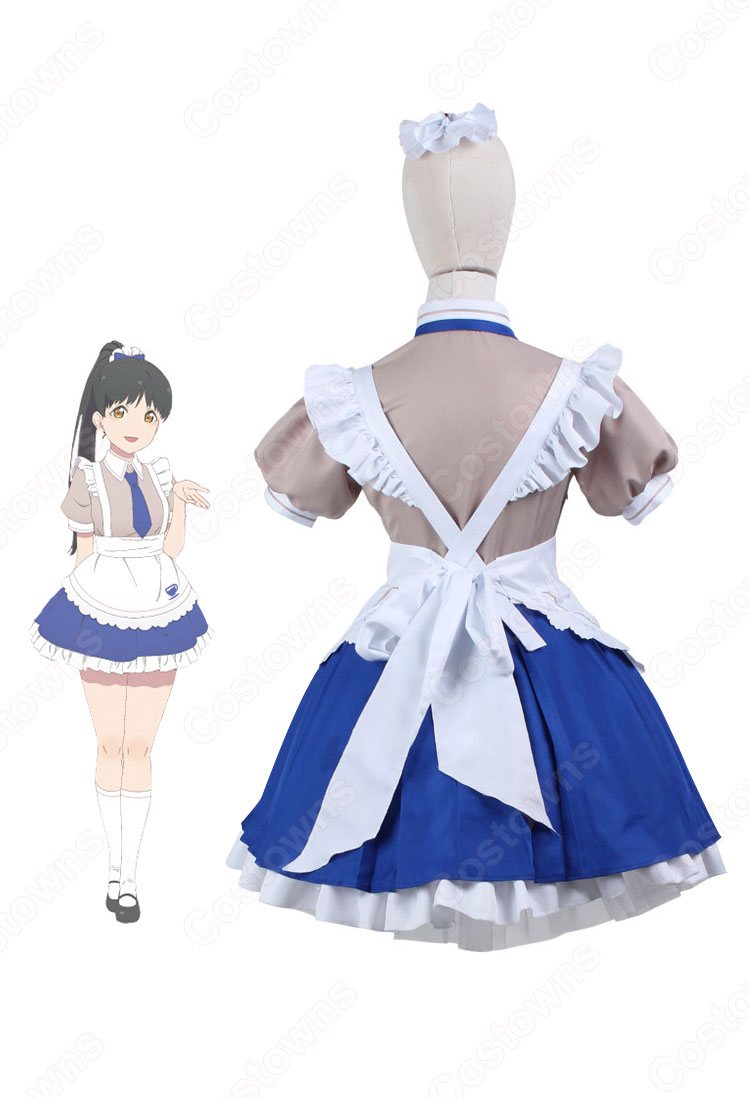 ラブライブカフェ Liella! 葉月恋（はづきれん） コスプレ衣装 『ラブライブ！スーパースター!!』× スイーツパラダイス コラボカフェ メイド服 cosplay 仮装 変装-4