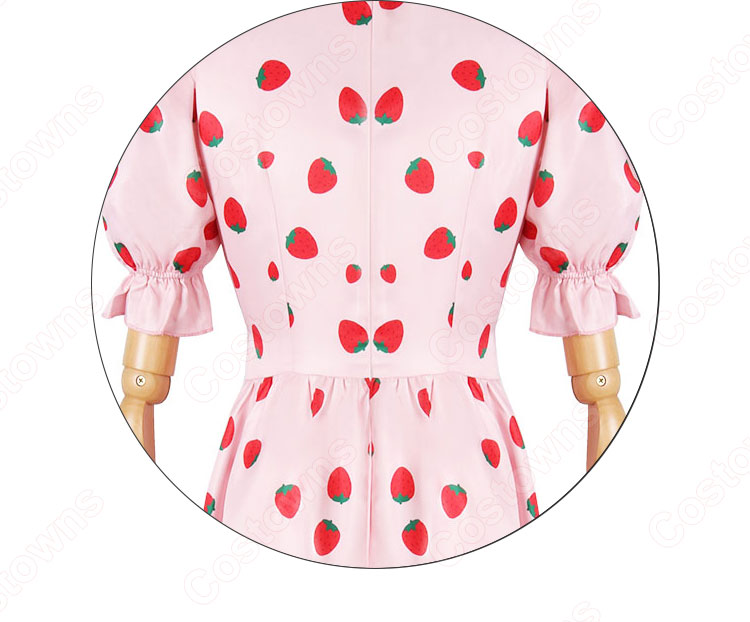 ヨル・フォージャー イチゴ柄 パフスリーブ ドレス コスプレ衣装 『SPY×FAMILY』（スパイファミリー） いばら姫 cosplay 仮装 変装-6