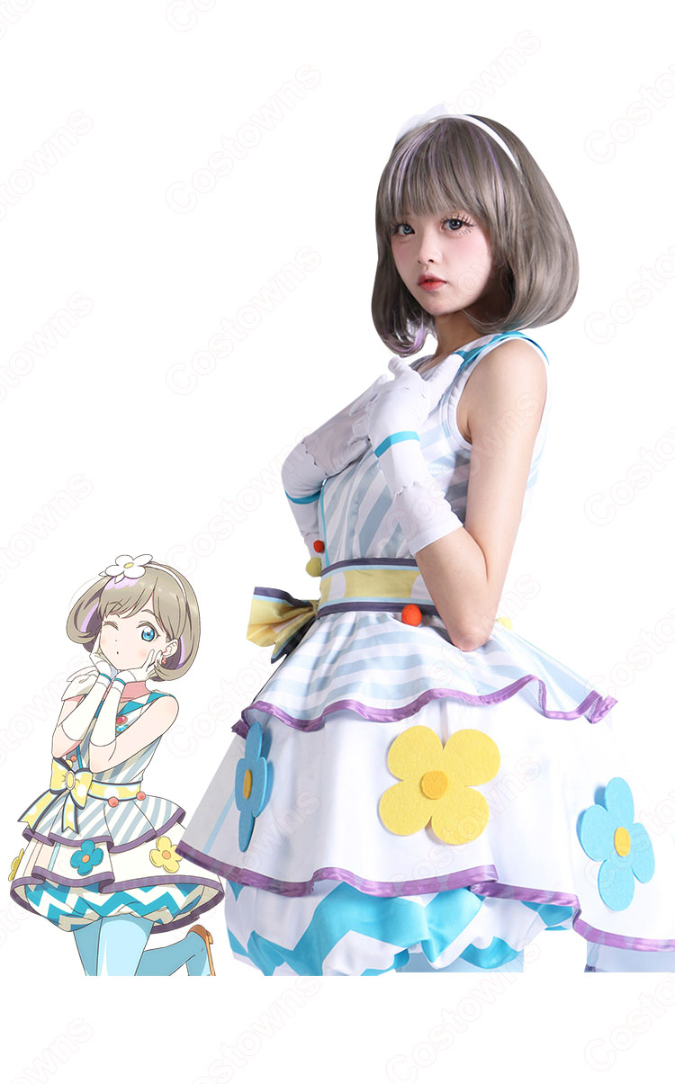 スクフェス 唐可可(タンクゥクゥ) コスプレ衣装 『ラブライブ! スクールアイドルフェスティバル』Liella! レトロポップ編 感無量 cosplay 仮装 変装-3