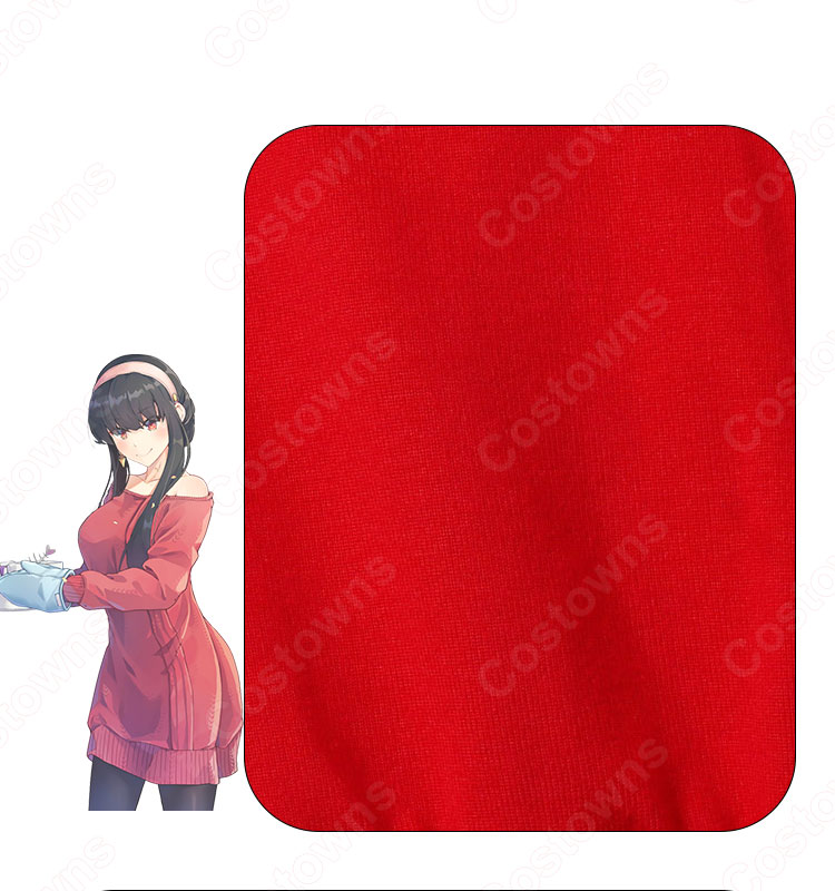 ヨル・フォージャー 日常服 赤いニットワンピース コスプレ衣装 『SPY×FAMILY』（スパイファミリー） いばら姫 cosplay 仮装 変装-4