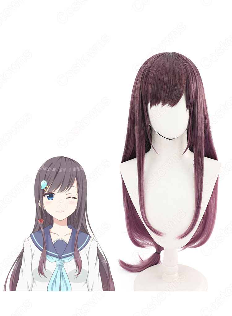 Vtuber Overidea(オーバーライディア) キョウカ(オバママ) コスプレウィッグ-1