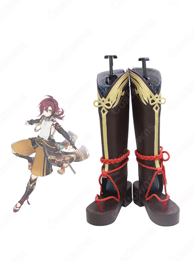 鹿野院平蔵(しかのいんへいぞう) コスプレ靴 『原神』(げんしん) 新キャラクター 天領奉行の探偵 コスプレブーツ コスプレ 道具-1