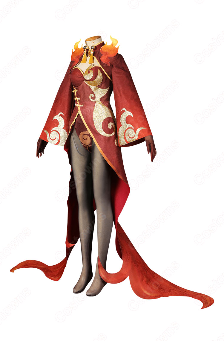 仙衆夜叉 応達(おうたつ) 火鼠大将 コスプレ衣装 『原神』 炎夜叉 cosplay 仮装 変装-3