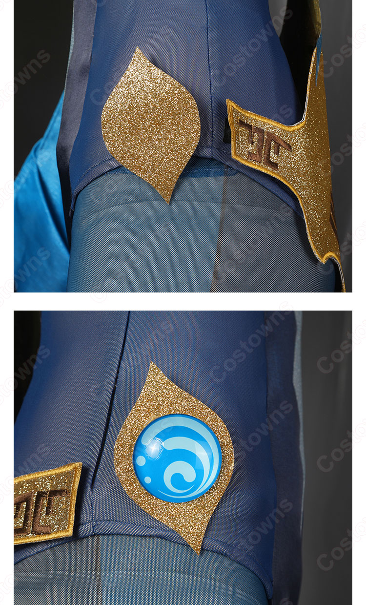 仙衆夜叉 伐難(ばつなん) 螺巻大将 コスプレ衣装 『原神』 水夜叉 cosplay 仮装 変装-10