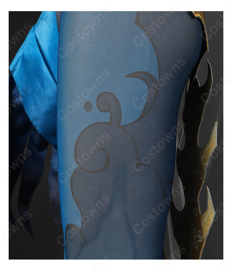 仙衆夜叉 伐難(ばつなん) 螺巻大将 コスプレ衣装 『原神』 水夜叉 cosplay 仮装 変装-11