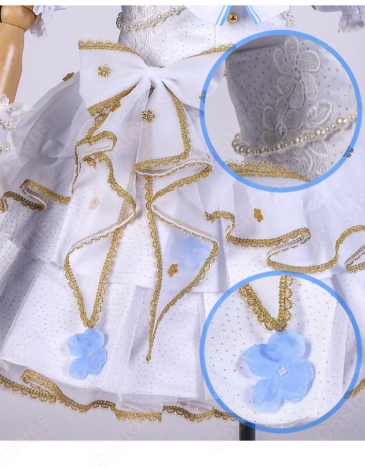 スクフェス 紫陽花の絆 唐可可 コスプレ衣装 『ラブライブ！ スクールアイドルフェスティバル』 ジューンブライド編 cosplay 仮装 変装-6