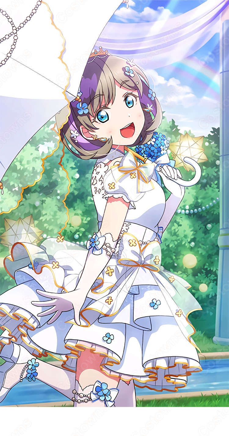 スクフェス 紫陽花の絆 唐可可 コスプレ衣装 『ラブライブ！ スクールアイドルフェスティバル』 ジューンブライド編 cosplay 仮装 変装-1