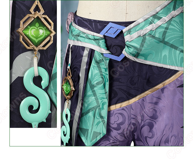 白朮 コスプレ衣装 『原神』 璃月港 不卜廬 薬局 店主 cosplay 仮装 変装-9