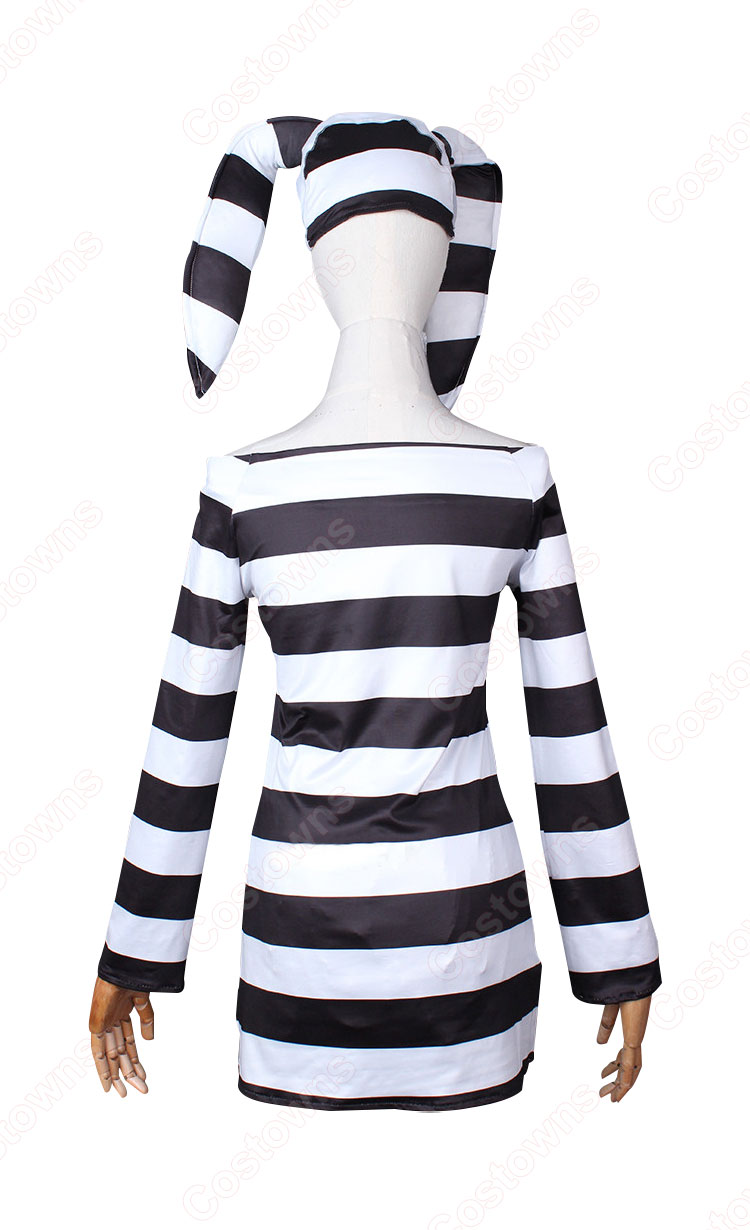 VTuber 兎田ぺこら 囚人服 コスプレ衣装 2021エイプリルフール 新衣装 「hololive(ホロライブ)」cosplay 仮装 変装-5