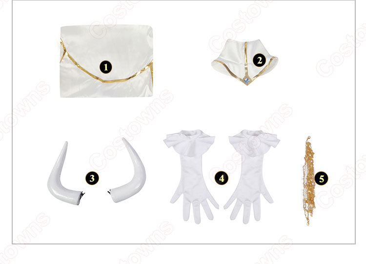 アルベド ドレス コスプレ衣装 TVアニメ オーバーロード 慈悲深き純白の悪魔 cosplay 仮装 変装-12