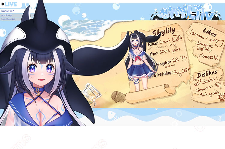 新人VTuber シャチ shylily コスプレウィッグ Lewd Orca(エッチなシャチ) 耐熱かつら cosplay wig 通販-1