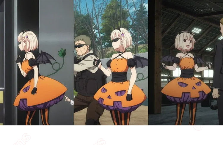 リコリコ 錦木千束 ハロウィン衣装 コスプレ衣装 『リコリス・リコイル』 カボチャ スカート cosplay 仮装 変装 - Costowns