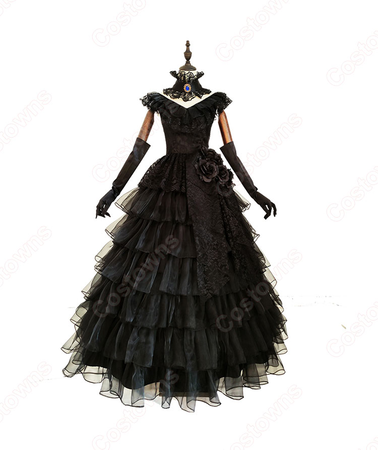 【超歓迎】 初音ミク 黒 ウェディングドレス コスプレ衣装 黒ドレスver. 秘 コスプレ衣装
