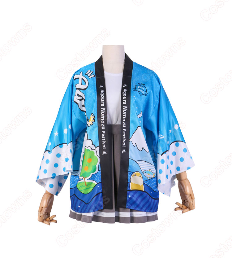 スクフェス Aqours 羽織 輝け!Aqoursぬまづフェスティバル in よみうりランド コスプレ衣装 『ラブライブ! スクールアイドルフェスティバル』 高海千歌 桜内梨子 松浦果南 黒澤ダイヤ 渡辺曜 津島善子 国木田花丸 小原鞠莉 黒澤ルビィ cosplay 仮装 変装-8