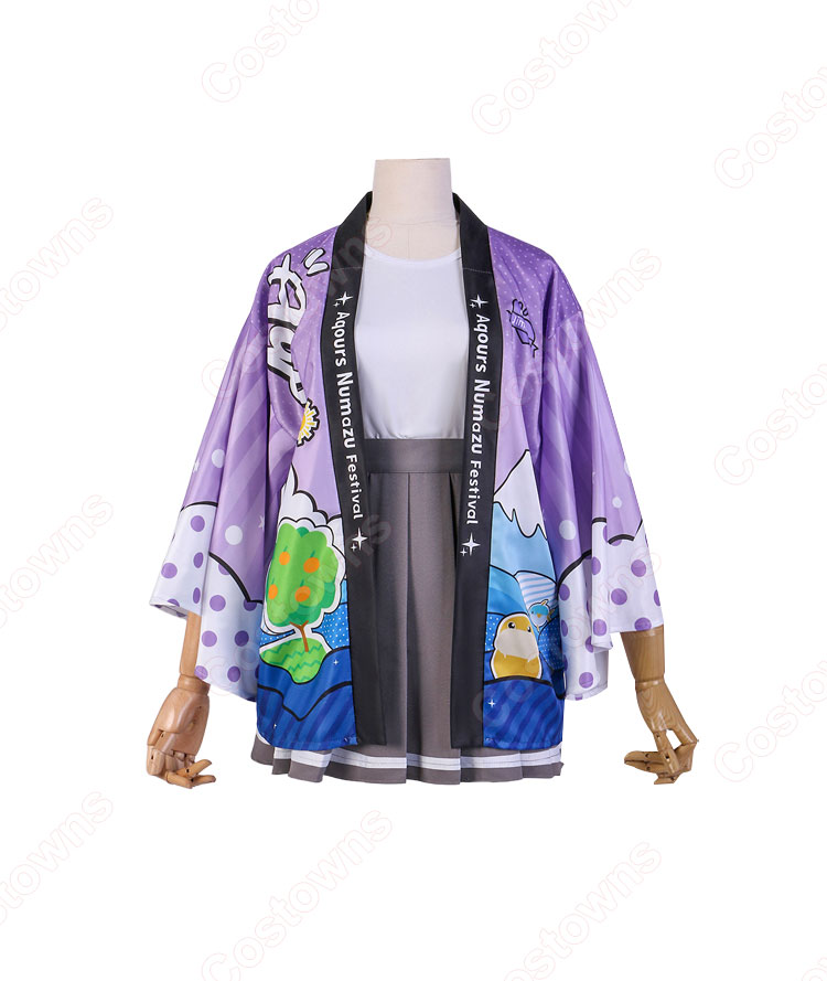 スクフェス Aqours 羽織 輝け!Aqoursぬまづフェスティバル in よみうりランド コスプレ衣装 『ラブライブ! スクールアイドルフェスティバル』 高海千歌 桜内梨子 松浦果南 黒澤ダイヤ 渡辺曜 津島善子 国木田花丸 小原鞠莉 黒澤ルビィ cosplay 仮装 変装-1