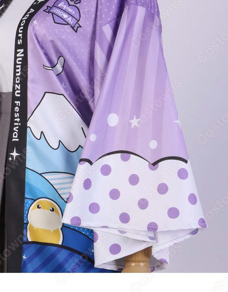 スクフェス Aqours 羽織 輝け!Aqoursぬまづフェスティバル in よみうりランド コスプレ衣装 『ラブライブ! スクールアイドルフェスティバル』 高海千歌 桜内梨子 松浦果南 黒澤ダイヤ 渡辺曜 津島善子 国木田花丸 小原鞠莉 黒澤ルビィ cosplay 仮装 変装-3