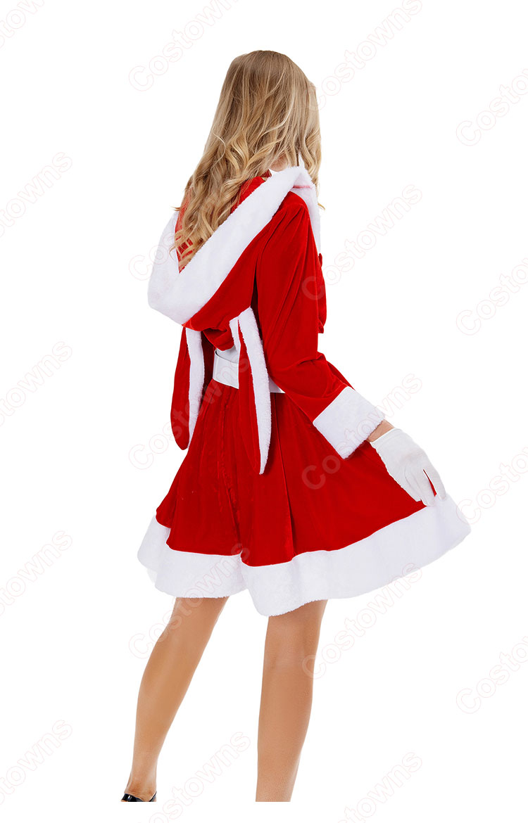 サンタ ワンピース クリスマスドレス 超かわいい ハロウィン 仮装 人気な 赤い ワンピース 日常着 パーティー 出演 イベント コスプレ衣装 セット-7