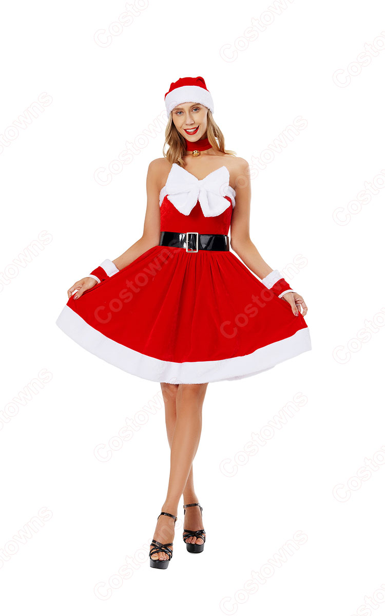 サンタ コスチューム ハロウィン 仮装 クリスマス ワンピース レディース 日常着 - Costowns クリスマス衣装 レディース サンタクロース  仮装 サンタ コスプレドレス ワンピース ボレロ セットアップ 可愛い 演出服 パーティードレス かわいい 変装
