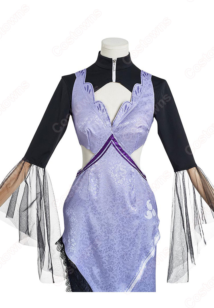 紫色チャイナドレスコスプレ衣装 チャイナドレス チャイナ服 コスプレ ハロウィン衣装 チャイナ