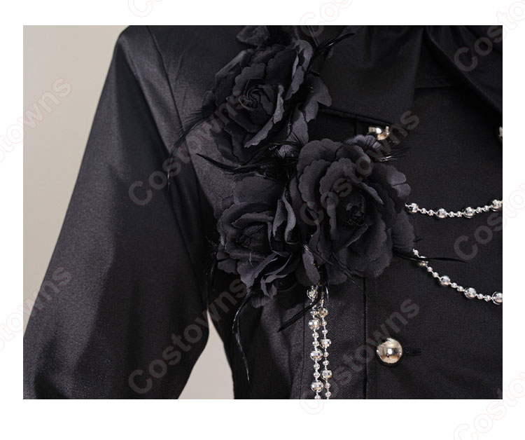 黒執事 シエル 黒バラ 礼服 コスプレ衣装 シエル・ファントムハイヴ 黒薔薇 cosplay 仮装 変装-4