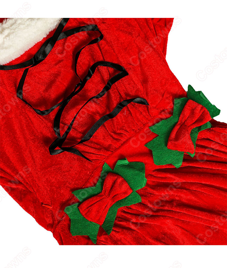 サンタ ワンピース コスプレ クリスマス コス レディース 超かわいい サンタ衣装 キャラクター衣装 赤 サンタ コスチューム サンタ 長袖 帽子付け ワンピース 仮装-7