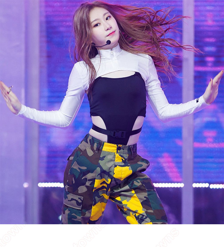 チェリョン ジャズダンス衣装 ITZY 韓国 アイドルスタイル ジャズ団体服 KPOPアイドル衣装 人気 ステージ衣装-2