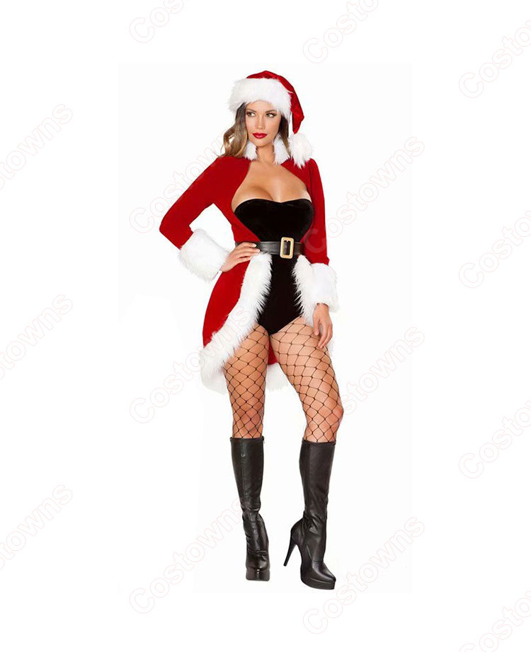 サンタ コスプレ サンタクロース 仮装 サンタ セクシー コスチューム フリーサイズ 可愛い コスプレ衣装 レディース クリスマス コスプレ エロかわいい 変装 大人用 コスチューム 4点セット-1