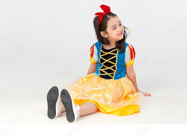 白雪姫 コスチューム 子供 プリンセスドレス しらゆきひめ ワンピース お姫様 可愛い コスプレ衣装 ハロウィン 人気な 仮装 クリスマス 演出イベント お姫様 髪飾り付き-1