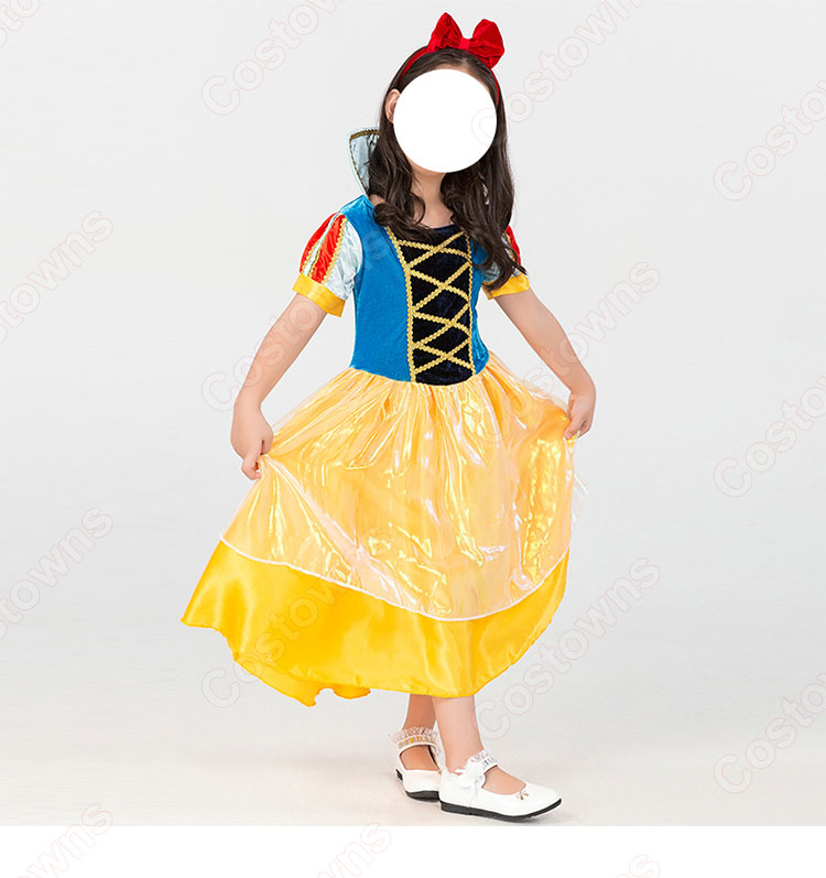 白雪姫 コスチューム 子供 プリンセスドレス しらゆきひめ ワンピース お姫様 可愛い コスプレ衣装 ハロウィン 人気な 仮装 クリスマス 演出イベント お姫様 髪飾り付き-4
