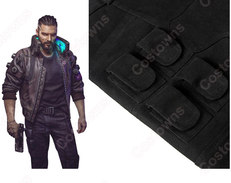 サイバーパンク2077 主人公V 男性 コスプレ衣装 ゲーム cosplay 仮装 変装 セット-9