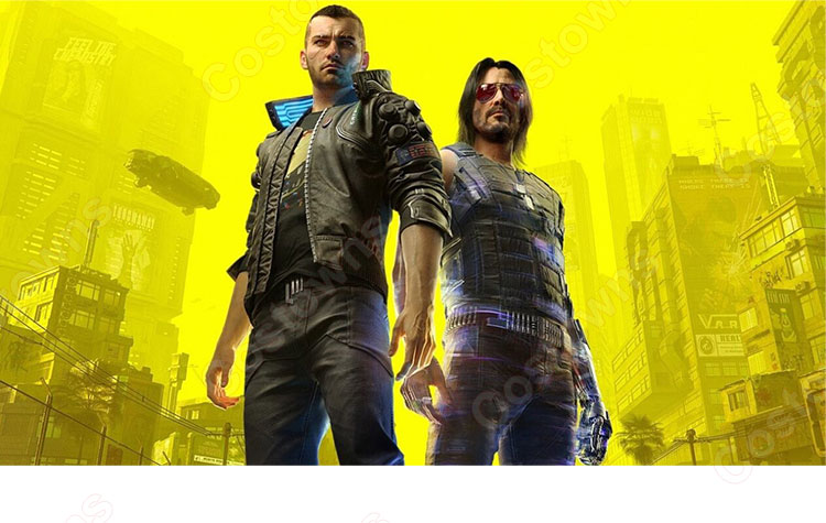 サイバーパンク2077 ジョニー・シルヴァーハンド コスプレ衣装 ロバート・ジョン・リンダー cosplay 仮装 変装 セット-1