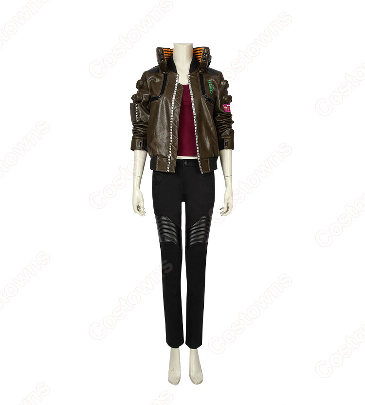 サイバーパンク2077 主人公V ヴィー 女性 コスプレ衣装 ゲームcosplay 仮装 変装セット-2