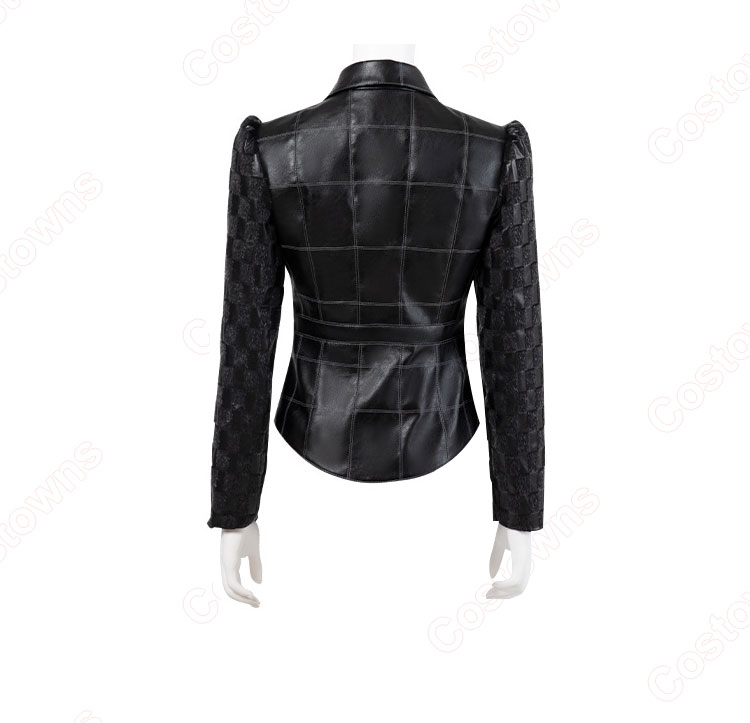 2021映画 クルエラ コスプレ衣装 ディズニー 101匹わんちゃん 悪役クルエラ・ド・ヴィル cosplay 仮装 変装 3点セット(黒コート、スカート、手袋)-5