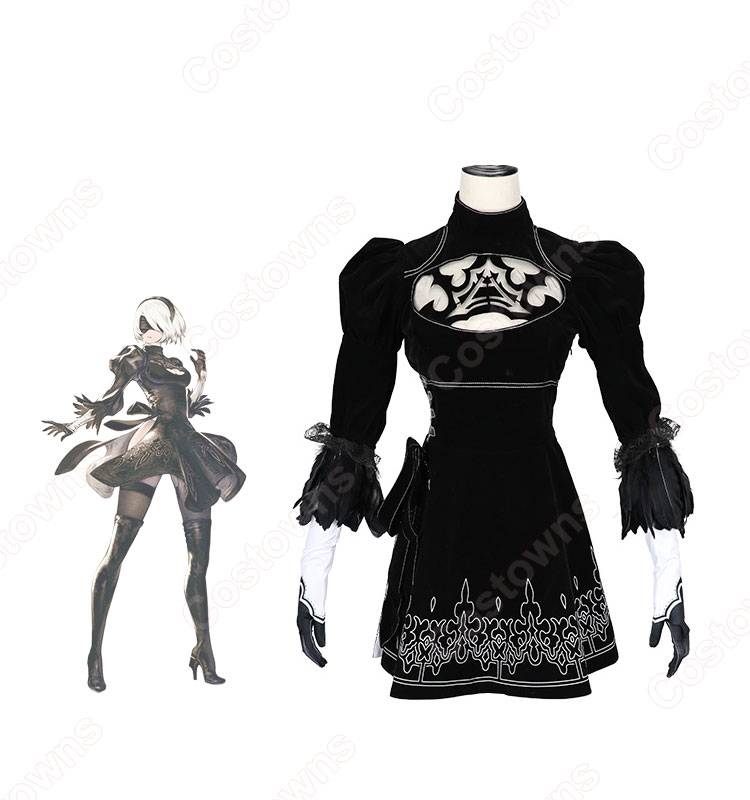 ヨルハ二号B型 2B（トゥービー） コスプレ衣装 『ニーア オートマタ』 ヨルハ部隊 cosplay 仮装 変装-1