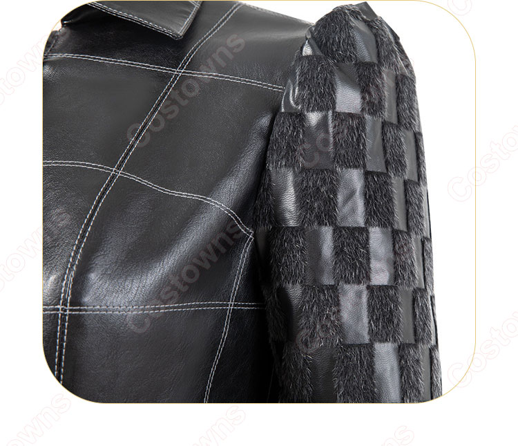 2021映画 クルエラ コスプレ衣装 ディズニー 101匹わんちゃん 悪役クルエラ・ド・ヴィル cosplay 仮装 変装 3点セット(黒コート、スカート、手袋)-9