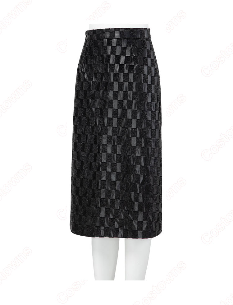 2021映画 クルエラ コスプレ衣装 ディズニー 101匹わんちゃん 悪役クルエラ・ド・ヴィル cosplay 仮装 変装 3点セット(黒コート、スカート、手袋)-6